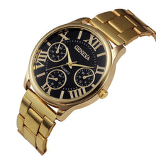 Gold Quartz Geneva Watch Women Stainless Steel Strap Relogio Feminino Mechanical Watches CF