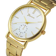 Gold Quartz Geneva Watch Women Stainless Steel Band Analog Bracelet Clock Relogio Feminino CF