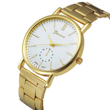 Gold Quartz Geneva Watch Women Stainless Steel Band Analog Bracelet Clock Relogio Feminino CF