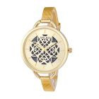 Gold Watch Women Dress Clock Stainless Steel Band Flower Pattern Analog Relogio Feminino CF