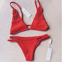 Halter Lace Bikini Womens Sexy Swimwear Push up padded bikini Bra set Swimsuit Beach Bathing suit N211 CF