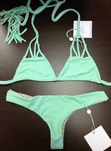 Halter Lace Bikini Womens Sexy Swimwear Push up padded bikini Bra set Swimsuit Beach Bathing suit N211 CF