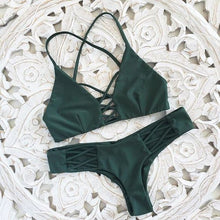 Halter Lace Bikini Womens Sexy Swimwear Push up padded bikini Bra set Swimsuit Beach Bathing suit N211 CF