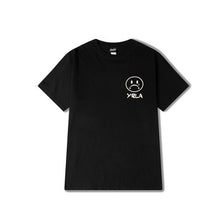 Harajuku Loose Couple T-shirt  Black Short Sleeve Summer Tee Funny Smiling Face Printing Tshirts Casual Punk Top Tee 33039 SM6