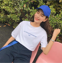 Harajuku Tees  Rose Embroidery Women T-shirt Casual Summer New Fashion Tops Short Sleeves O-neck Ladies T-shirts 33030 SM6