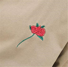 Harajuku Tees  Rose Embroidery Women T-shirt Casual Summer New Fashion Tops Short Sleeves O-neck Ladies T-shirts 33030 SM6