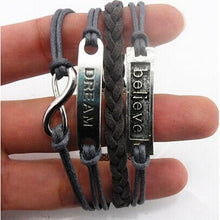 Harry Potter Charm Infinity Believe You Women Leather Cute Charm Bracelet CF