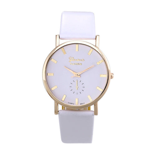 GEANEL Watches Women Women Dress watches casual rhinestone wristwatches Relogio Leather Strap CF