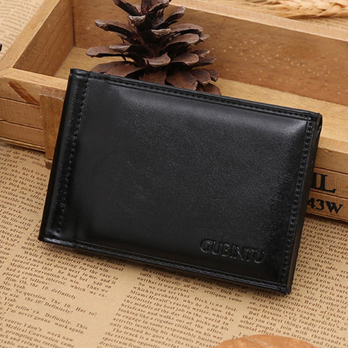 Leather men's Wallets purse leather walletsCard Cash Receipt Holder Organizer Bifold Best gift CF