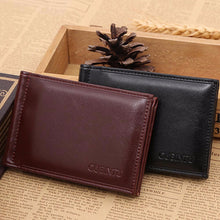 Leather men's Wallets purse leather walletsCard Cash Receipt Holder Organizer Bifold Best gift CF