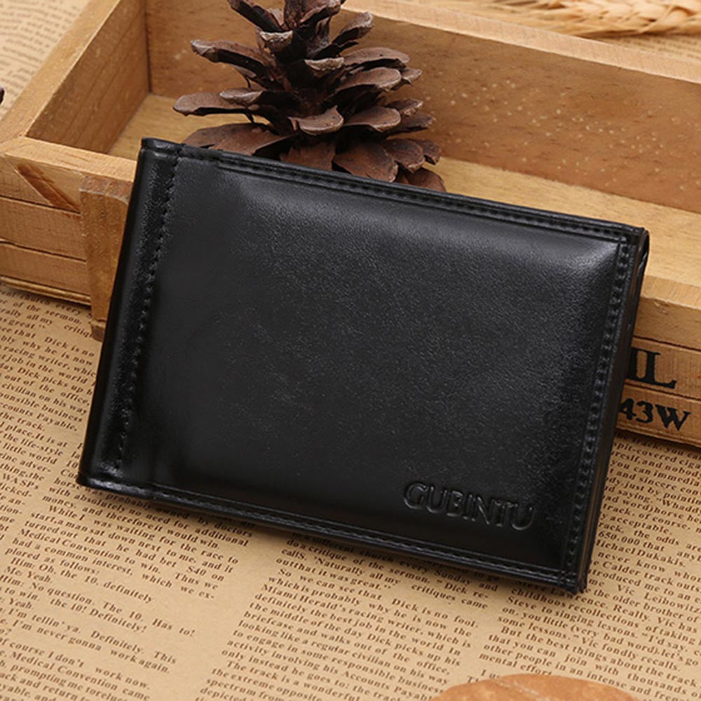 Leather men's Wallets purse leather walletsCard Cash Receipt Holder Organizer Bifold Best gift CF