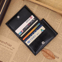 Leather men's Wallets purse leather walletsCard Cash Receipt Holder Organizer Bifold Best gift CF