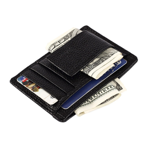 Men Wallet Short Skin Wallets Purses Leather Money Clips Sollid Thin Wallet For Men Bolsa CF