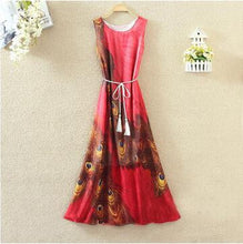 Hot  Bohemian Beach Dress Summer New O Neck Sleeveless Tank Dresses Sweet Floral Print Women Dress Casual Vestidos 71234 SM6