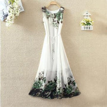 Hot  Bohemian Beach Dress Summer New O Neck Sleeveless Tank Dresses Sweet Floral Print Women Dress Casual Vestidos 71234 SM6