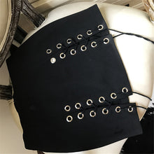 Hot  Fashion  European Street Darkness Style Women Pencil Metal Buckle Fork Skirt Mini Female Sexy Mini Skirt 72507 SM6