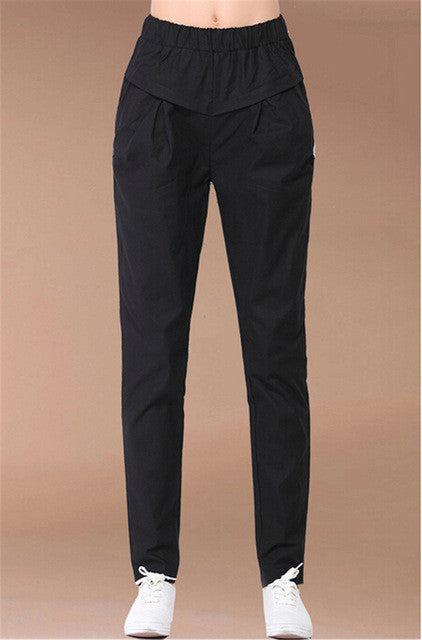 Hot  Women Solid Harem Pants Elastic Waist Solid Color Trousers  Summer Fashion Casual Single Pant Pantalon 31682 SM6