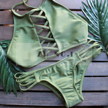 Hot Swimwear Bandage Bikini Sexy Beach Swimwear Women Swimsuit Bathing Suit Brazilian Bikini Set print Biquini N93 CF