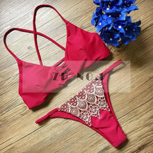 Hot Swimwear Bandage Bikini Sexy Beach Swimwear Women Swimsuit Bathing Suit Brazilian Bikini Set print Biquini N93 CF