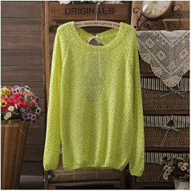 Hot  6Color  Autumn NEW BRAND ladie Knitted Sequins Sweater Women bowknot Large size Loose long sleeves pullover 3112 SM6