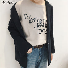 I'm going to feel good today Letter Print t-shirt Plus Size  New Women T shirts Casual Women Short Sleeve O-neck Tops SM6