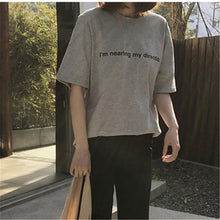I'm nearing my direction Letter Print T-shirts New  Women Summer T Shirt Female Short Sleeve t shirts Plus Size Tops 72668 SM6