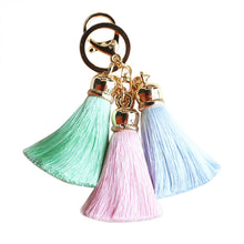 Ice Silk Tassel Pompom Car Keychain Handbag Key Ring Chaveiro Cute Key Chain Bag Car Ornaments Pendant Best Gifts CF