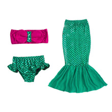Kids Swimmable Mermaid Tails Swimming Costumes Dress Cosplay Costume for Girl Fancy Dress Swimsuit Swimming Suit 2PCS CH12 CF