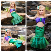 Kids Swimmable Mermaid Tails Swimming Costumes Dress Cosplay Costume for Girl Fancy Dress Swimsuit Swimming Suit 2PCS CH12 CF
