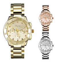 LVPAI Gold Silver Women Dress Watch Luxury Stainless Steel Quartz Clocks Ladies Girl Dress Relogio feminino CF