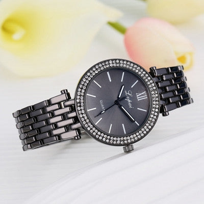 LVPAI Watches Women Rhinestone Crystal Elegant Dress Gold Silver Clock Ladies Watch Gift Relogio Feminino CF