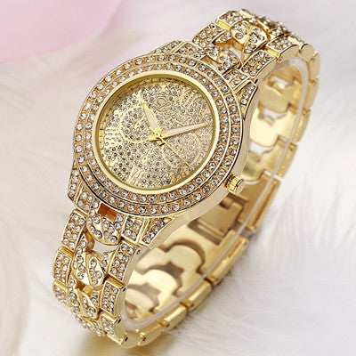 LVPAI Famous Watch Luxury Women Quartz Dress Wristwatch Date Clock Gold Silver Crystal Montre CF