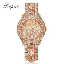 LVPAI Famous Watch Luxury Women Quartz Dress Wristwatch Date Clock Gold Silver Crystal Montre CF