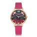LVPAI Watch Women Dress Clock Flower Pattern PU Leather Band Quartz Bracelet Ladies Gift Relogio Feminino CF