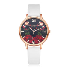 LVPAI Watch Women Dress Clock Flower Pattern PU Leather Band Quartz Bracelet Ladies Gift Relogio Feminino CF