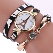 Ladies Bracelet Wrist Watch Women Famous Rhinestone Clock PU Leather Quartz Dress Watches Relogios CF