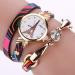 Ladies Bracelet Wrist Watch Women Famous Rhinestone Clock PU Leather Quartz Dress Watches Relogios CF
