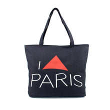 Large Space Women Canvas Handbag Zipper Shopping Shoulder Bag Paris Eiffel Tower Girls Beach Bookbag Tote Bolsa CF