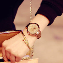 Leather Women Watch Trendy Rhinestone Wrist Watch Casual Women Watches Sands Starry Simple Hour Relogio Feminino Reloj CF