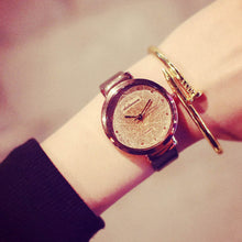 Leather Women Watch Trendy Rhinestone Wrist Watch Casual Women Watches Sands Starry Simple Hour Relogio Feminino Reloj CF