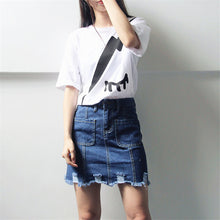 Lightning Cartoon Print T shirts  New Fashion Loose Women Tops O-neck Short Sleeve Women t-shirt Plus Size 72603 SM6