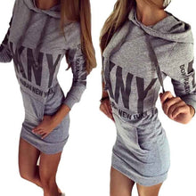Long Sleeve Slim College Style Women bodycon hoody Dress Letter Print with Hooded Front Pocket sweatshirt Autumn Hoodie 70101 SM6