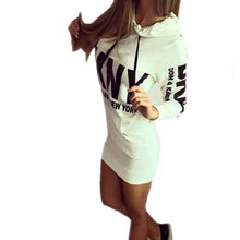 Long Sleeve Slim College Style Women bodycon hoody Dress Letter Print with Hooded Front Pocket sweatshirt Autumn Hoodie 70101 SM6