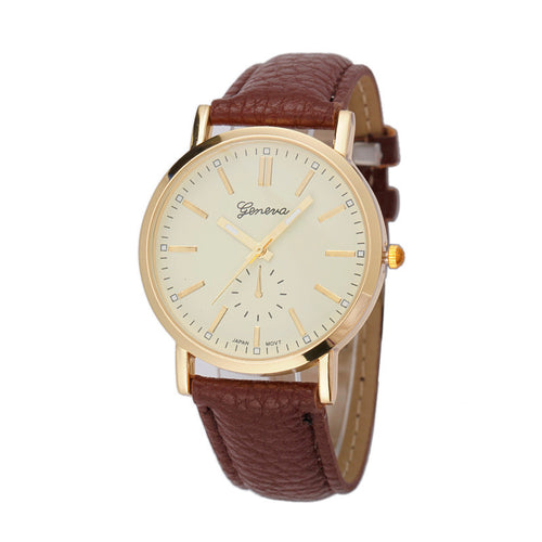 Luxury Reloj Women Men Leather Watch Analog Quartz Vogue WristWatch Military Masculino Hours CF