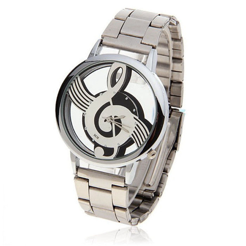 Luxury men women watch casual steel quartz sports watches relogios wristwatch music notes style clock CF