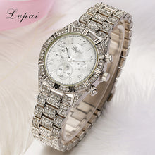 Lvpai Watches Women Luxury Crystal Women Gold Bracelet Quartz Wristwatch Rhinestone Clock Gift Watches CF