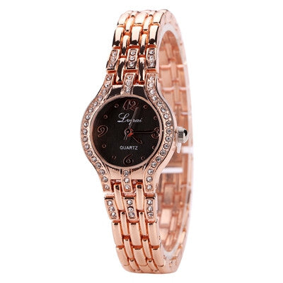 Lvpai Gold Watch Luxury Gemstone Bracelet Wristwatches Women Dress Watches Quartz Clock Best Gifts CF