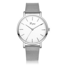 Lvpai Relogio Feminino Gold Watch Women Stainless Steel Mesh Band Big Dial Watches Analog Quartz Clock CF