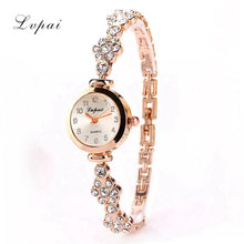 Lvpai Watches Gold Women Bracelet Watch Alloy Wrist Watches Casual Women Clock Gift Quartz Relogio CF