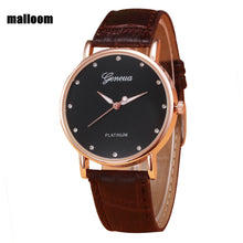 Malloom Geneva Watches Womens Retro Design PU Leather Band Analog Quartz Wrist Watch Relogio Feminino CF